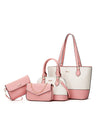 Color-blocked Tote Bag 4-piece Set