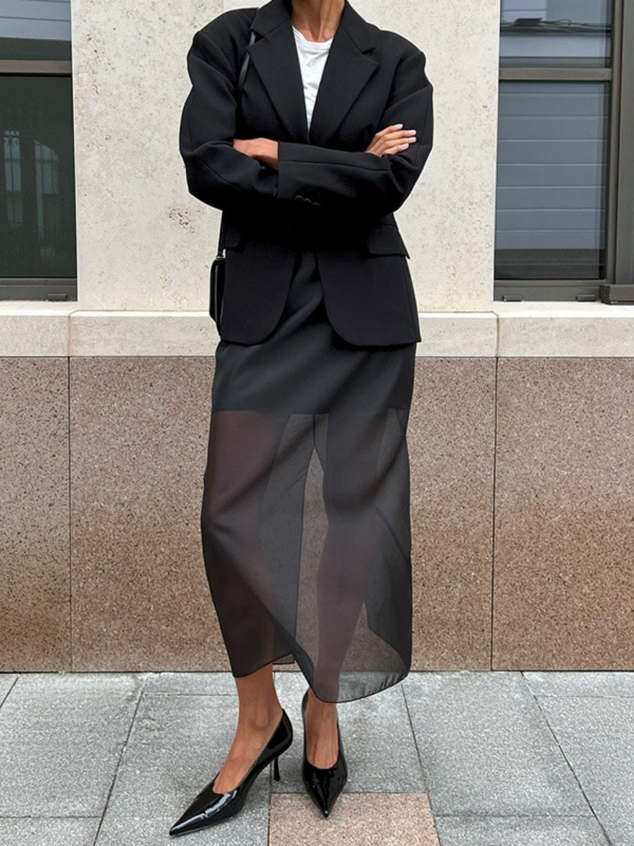 Black Waist-cinching Blazers