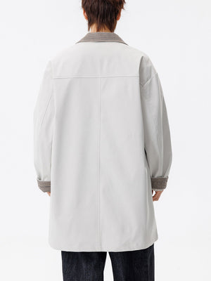 Medium And Long Loose-fit Color-blocked Trench Coats