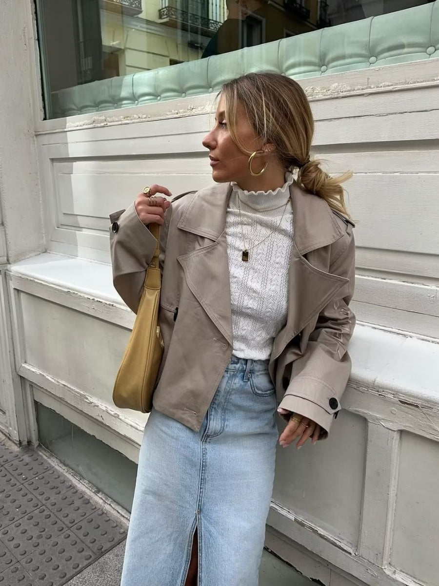 Liber Autumn Women's Buttons Trench Coats
