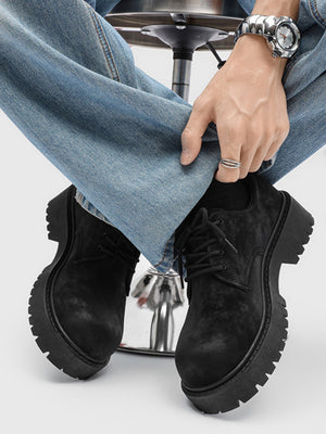 Chaussures Derby à plateforme style rétro vieilli