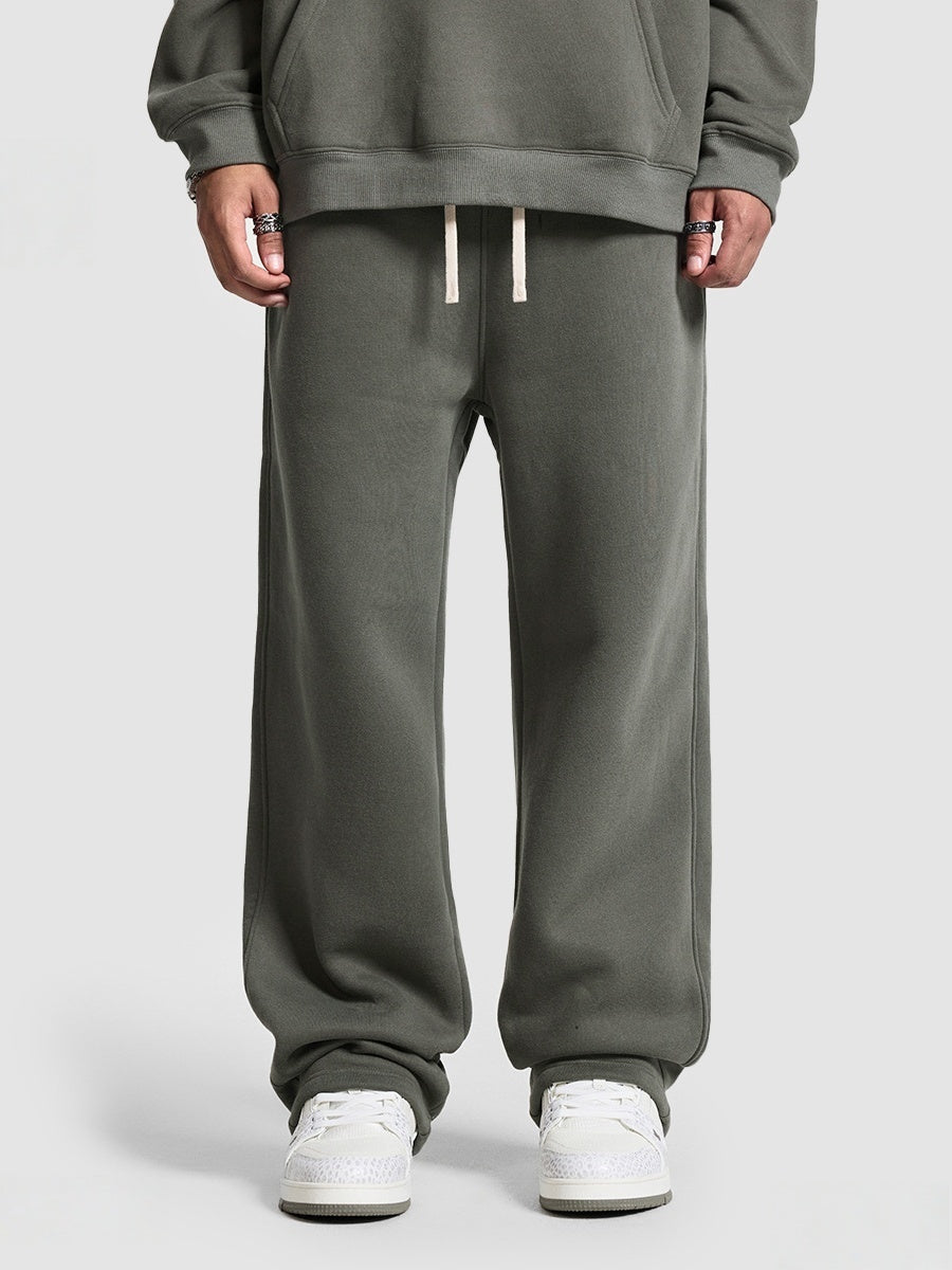 Solid Color All-match Plush Loose Hooded Hoodie Set