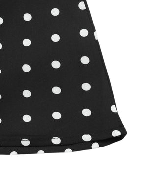 Polka Dot Long-sleeved Sweet A-line Short Dress With A Fitted Waist