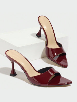 Embossed High-heeled Sandals