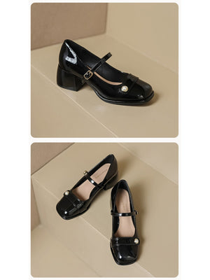 Liber Spring and Autumn Pearl Women's Mary Jane Shoes