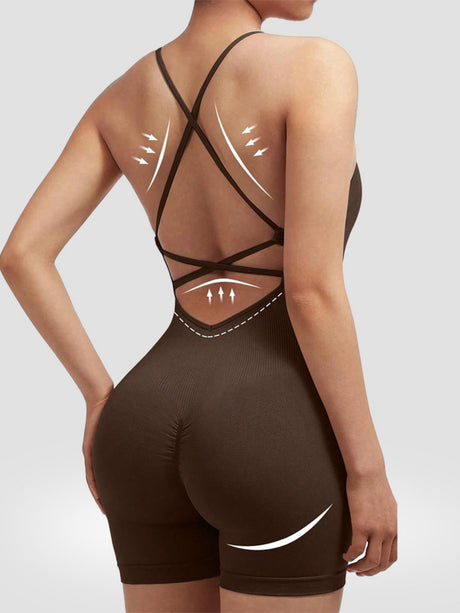 Seamless Quick-drying Beautiful Back And Lifted Buttocks Exercise And Fitness Yoga Jumpsuits&Bodysuits