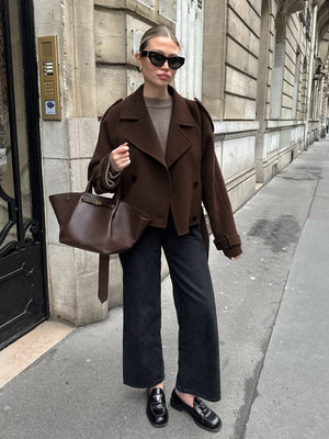 Liber Autumn Women's Woolen cloth Solid Color Jackets