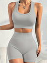 Cross-back Beauty Seamless Bra Hip-lifting Shorts Fitness Workout Set