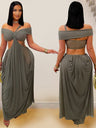 Gauze Sexy Bare Waist Parties Maxi Dresses
