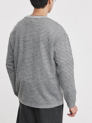 Stripes Henry Collar T-shirts