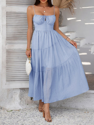 High-waisted Halter Dress With Bow Tie Detailing