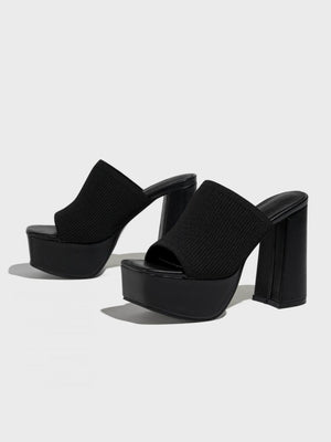 Flyknit Fashion Chunky Heel Waterproof Platform Outdoor Street Sandals