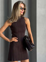 Half Turtleneck Sleeveless Knitting Hip-hugging Grace Mini&Short Dresses