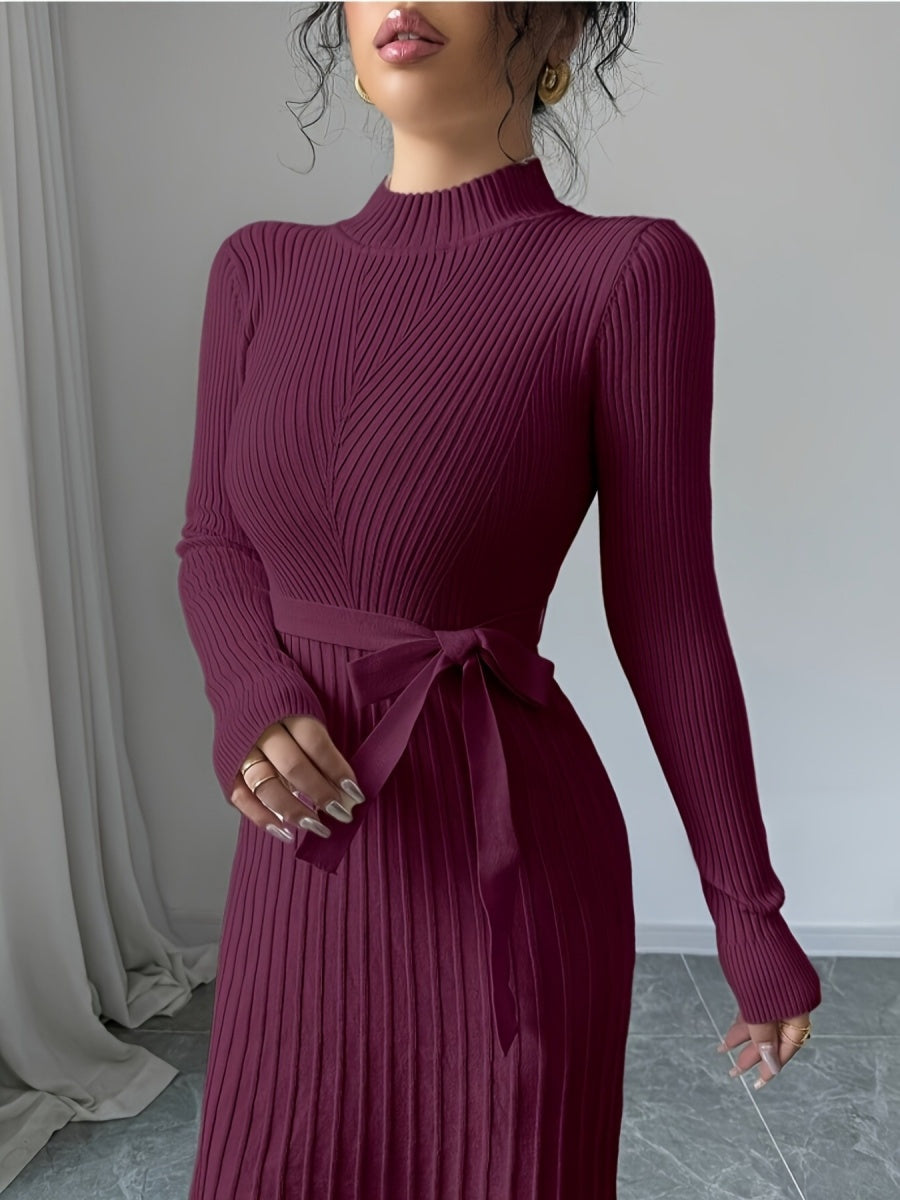Bandage Slim-fit Knitting Midi Dresses