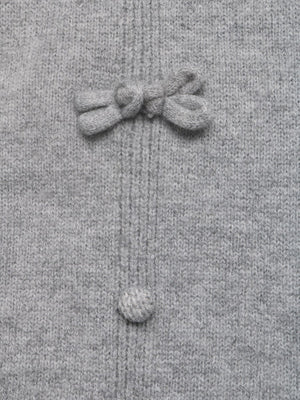 Bow-decorated Casual Sleeveless Sweater