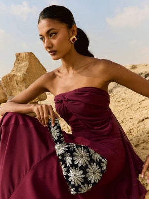 Ribbon Chiffon Solid Color Formal Dress Maxi Dresses
