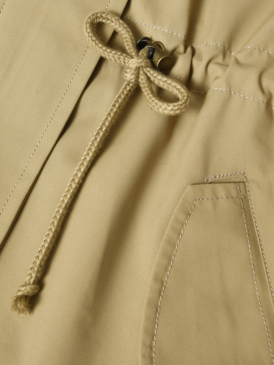 Mid-length Lightweight Raincoat Water Proof Mountain Climbing Outdoor Drawstring Windproof Trench Coats