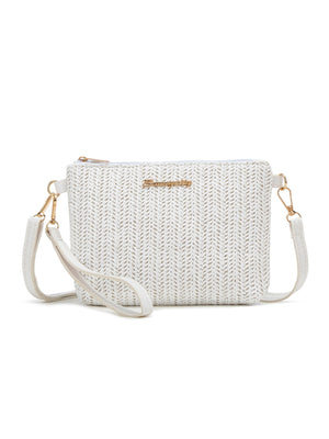 Resort Striped Straw Crossbody Bag