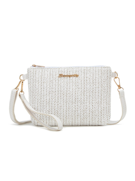 Resort Striped Straw Crossbody Bag