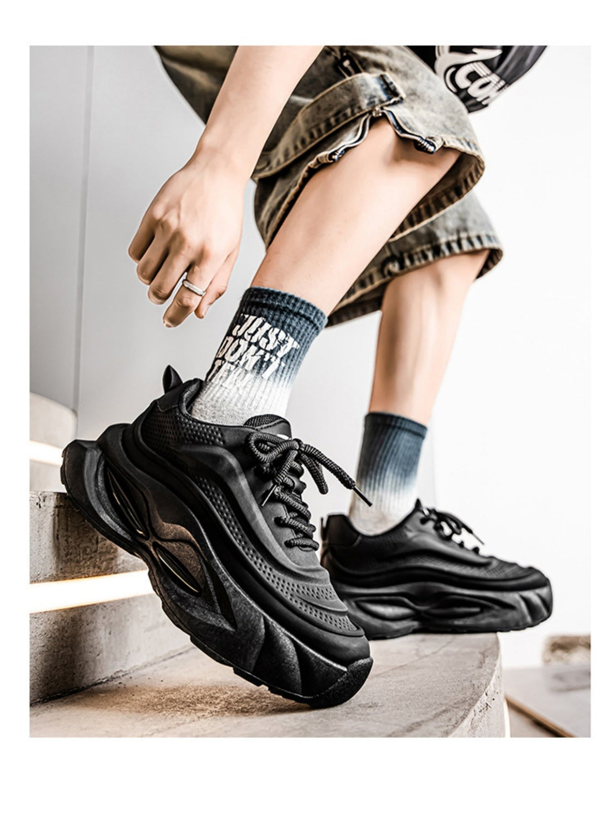 Liber Four Seasons Colorblock Thick-soled Men's Casual Sports Shoes