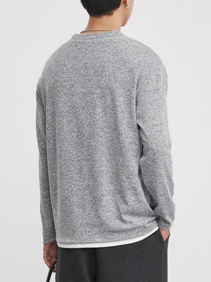 Half Zipper Layered-look T-shirts