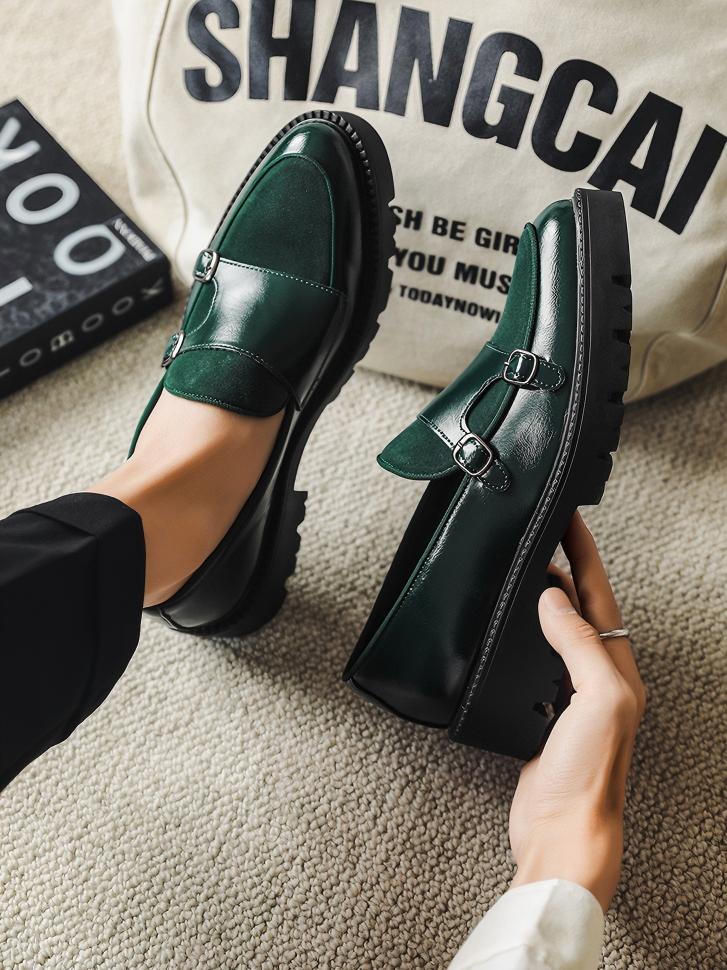 Patchwork Platform Slip-on Loafers