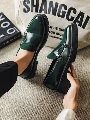 Patchwork Platform Slip-on Loafers