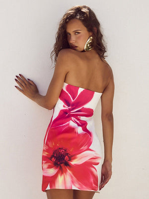 Liber Summer Women's Off-shoulder Flowers Mini&Short Dresses