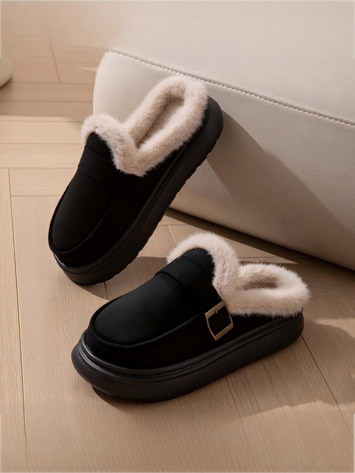 Solid Color Thick-soled Slippers