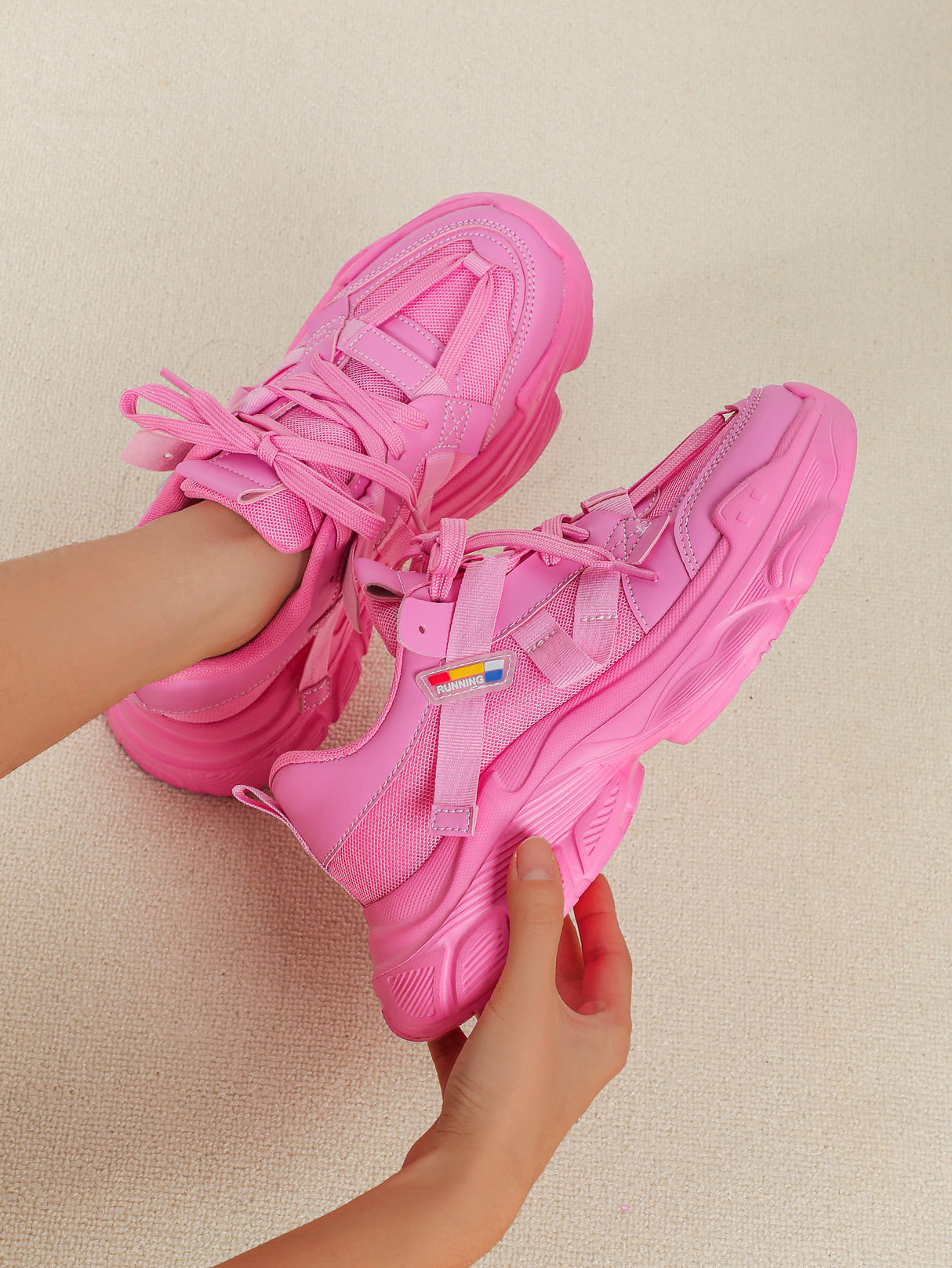 Color-blocked Platform Women's Casual Sneakers