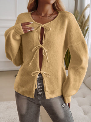 Lace up Bow Hollow Sweaters