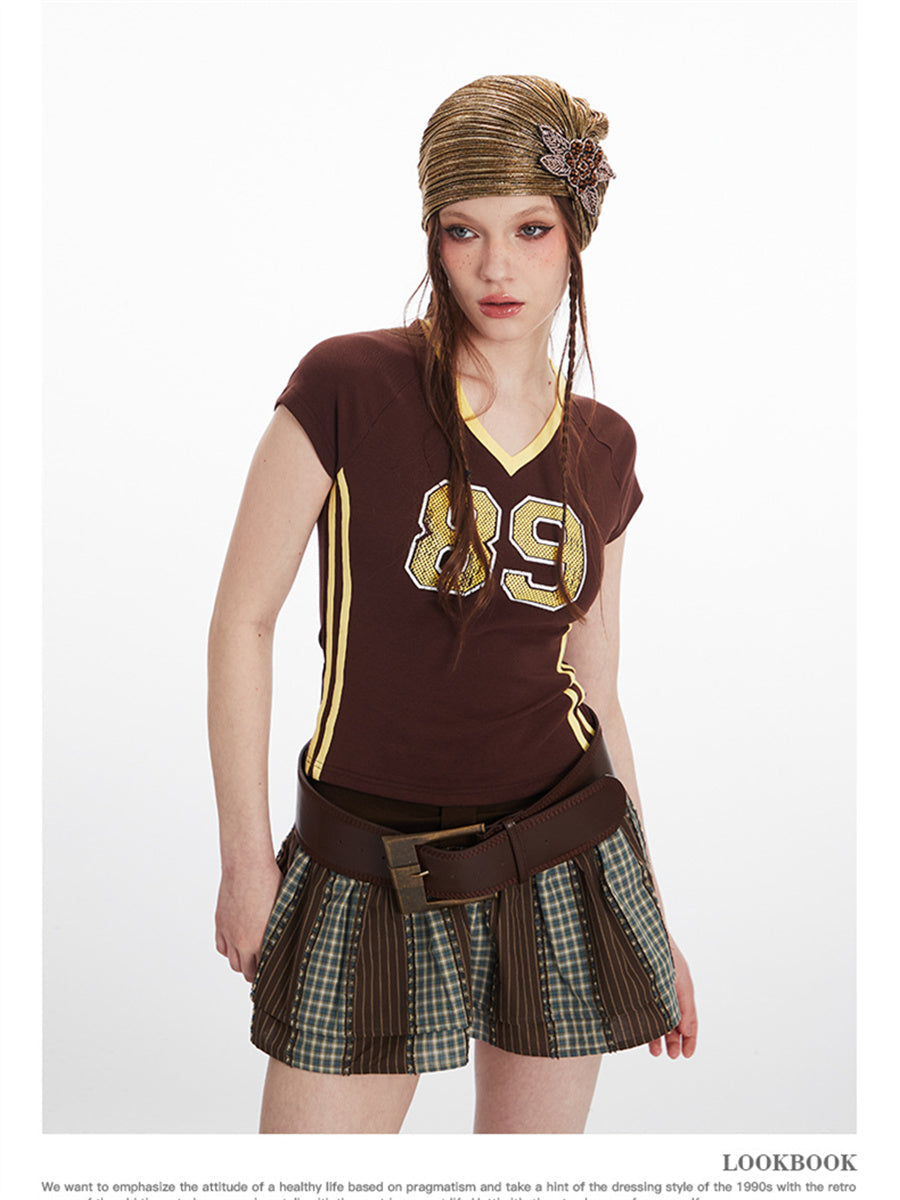 Liber Summer Women's Contrasting colors Letters/Numbers/Words T-shirts