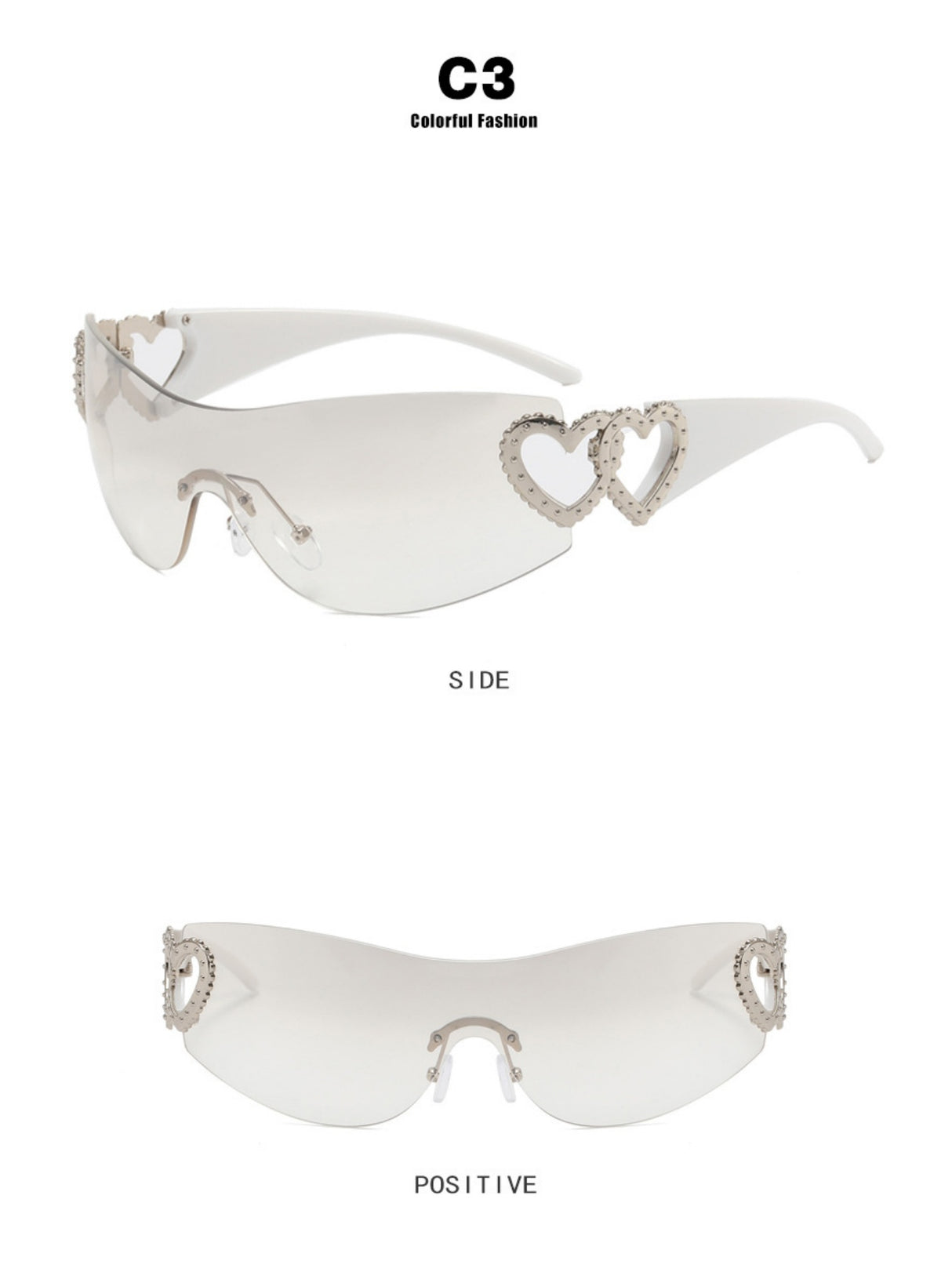 Heart-shaped Frameless Fashion Glasses