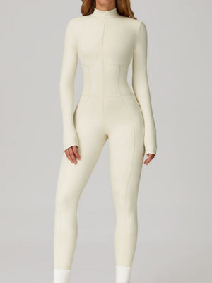 Long-sleeved Stand Collar Fleece Keep Warm High Elasticity Waist Slimming And Shaping Yoga Fitness Outdoor Jumpsuits/pants