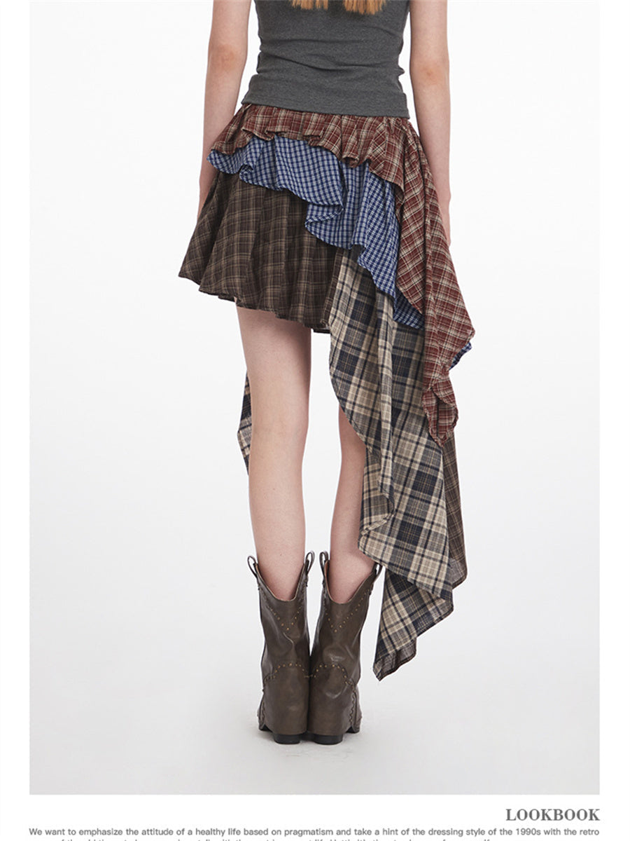 Liber Summer Women's Plaid Skirts