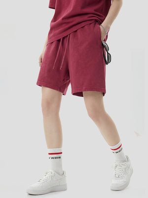 Leisure Washing Water Fade Loose-fit Five Points Shorts