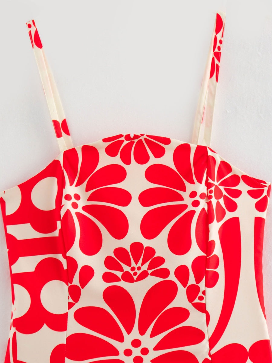Printed Vacation Camisoles Polka Dots Maxi Dresses