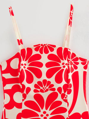 Printed Vacation Camisoles Polka Dots Maxi Dresses