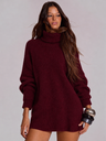 New Autumn/winter Women's High-neck Long-sleeved Knitted Long Sweater Top