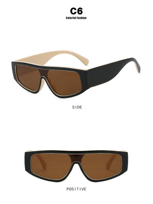 Lunettes de soleil élégantes à blocs de couleur