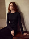 One-piece Seamless Crew Neck Pullover Sweater