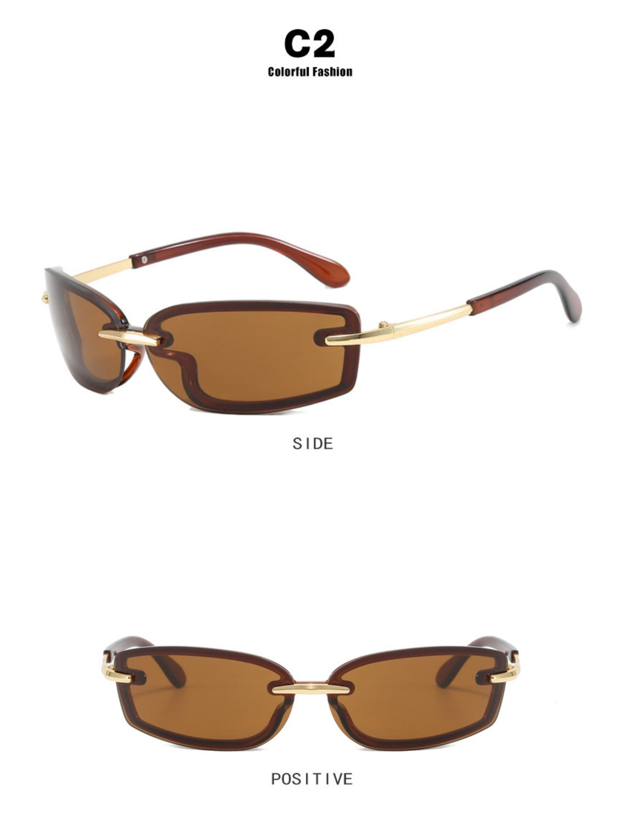 Frameless Square Sunglasses