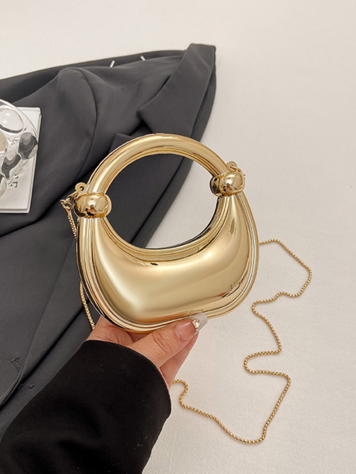 Chain Banquet Wristlet Rope Knot Handbag Acrylic Crossbody Bag