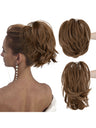 Short, Curled Ponytail Wig With Clip