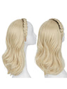 Fishbone Braid Headband Integrated Hair Replacement Long Curly Half-head Wig