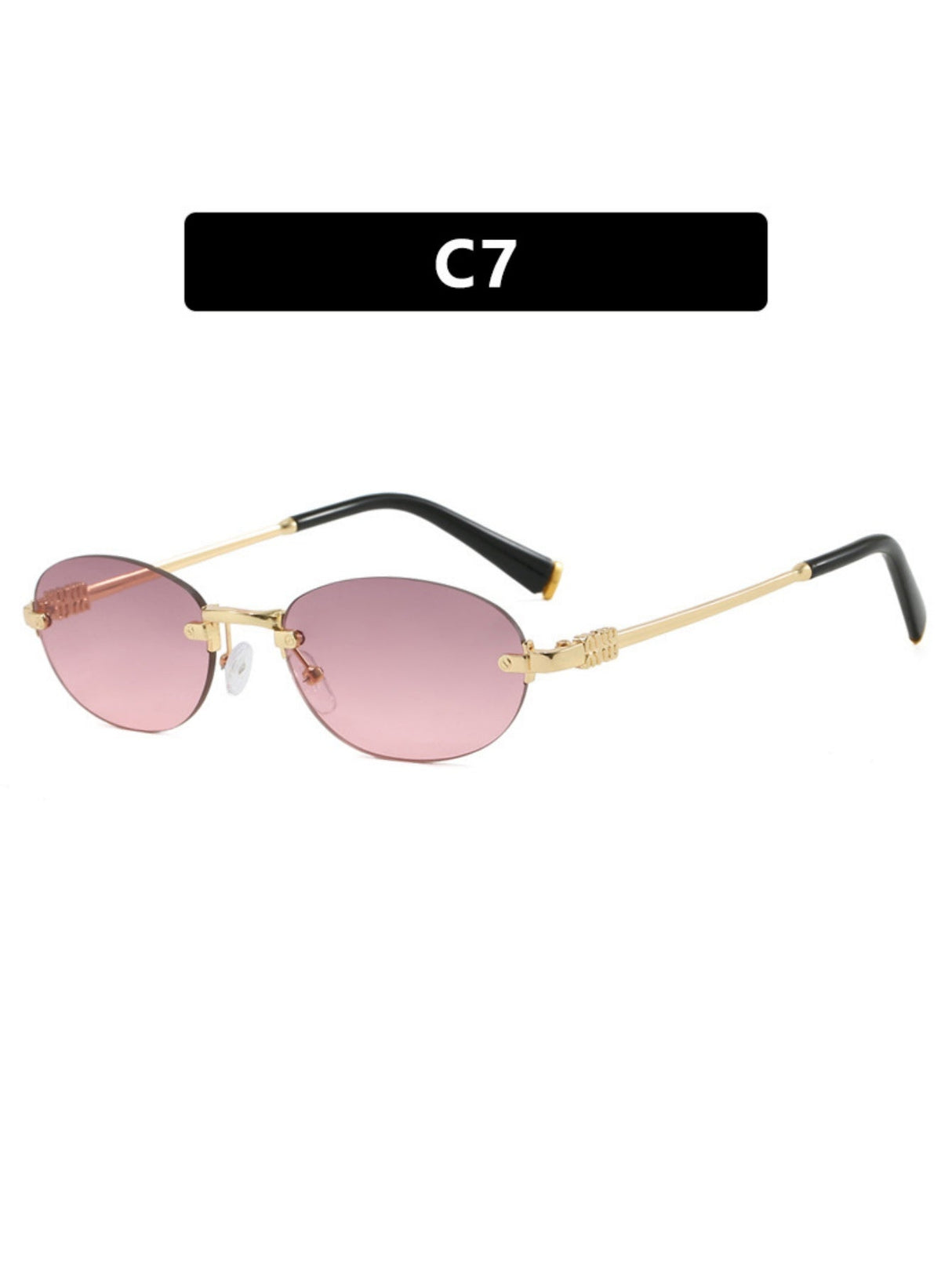 Oval Retro Frameless Sunglasses