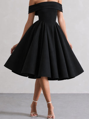 Backless And Off-shoulder Sexy Solid Color Long Dress