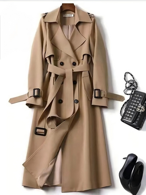 Belt Buttons Long Trench Coats