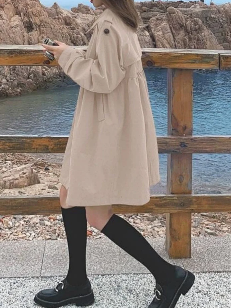 Leisure Double-breasted Loose Trench Coats