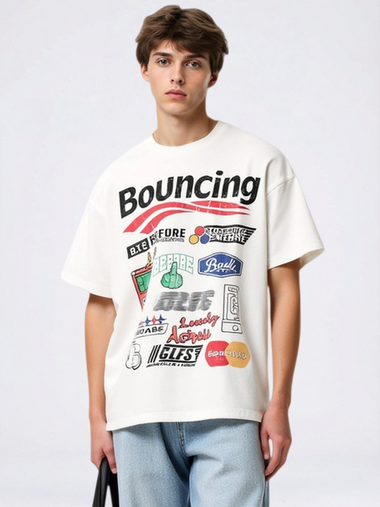 T-shirts imprimés avec slogans de locomotives